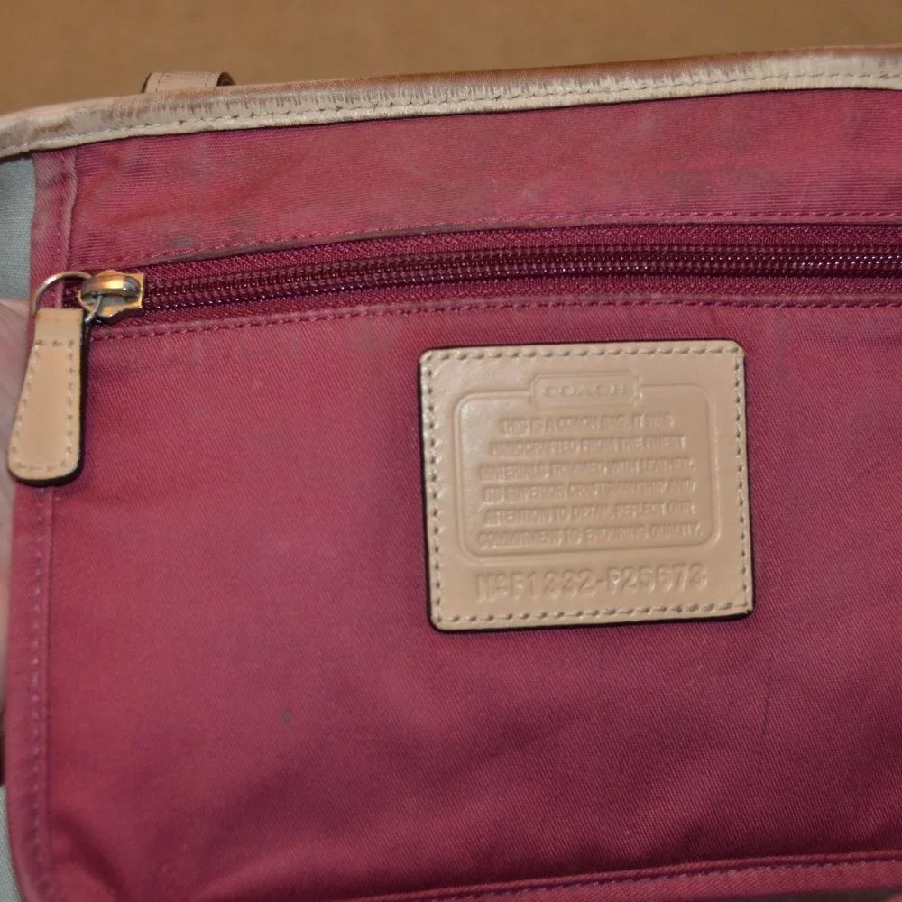 AUTH COACH SIGNATURE SUMMER PINK 25673 PARK METRO COATED LG SHOPPER TOTE PURSE